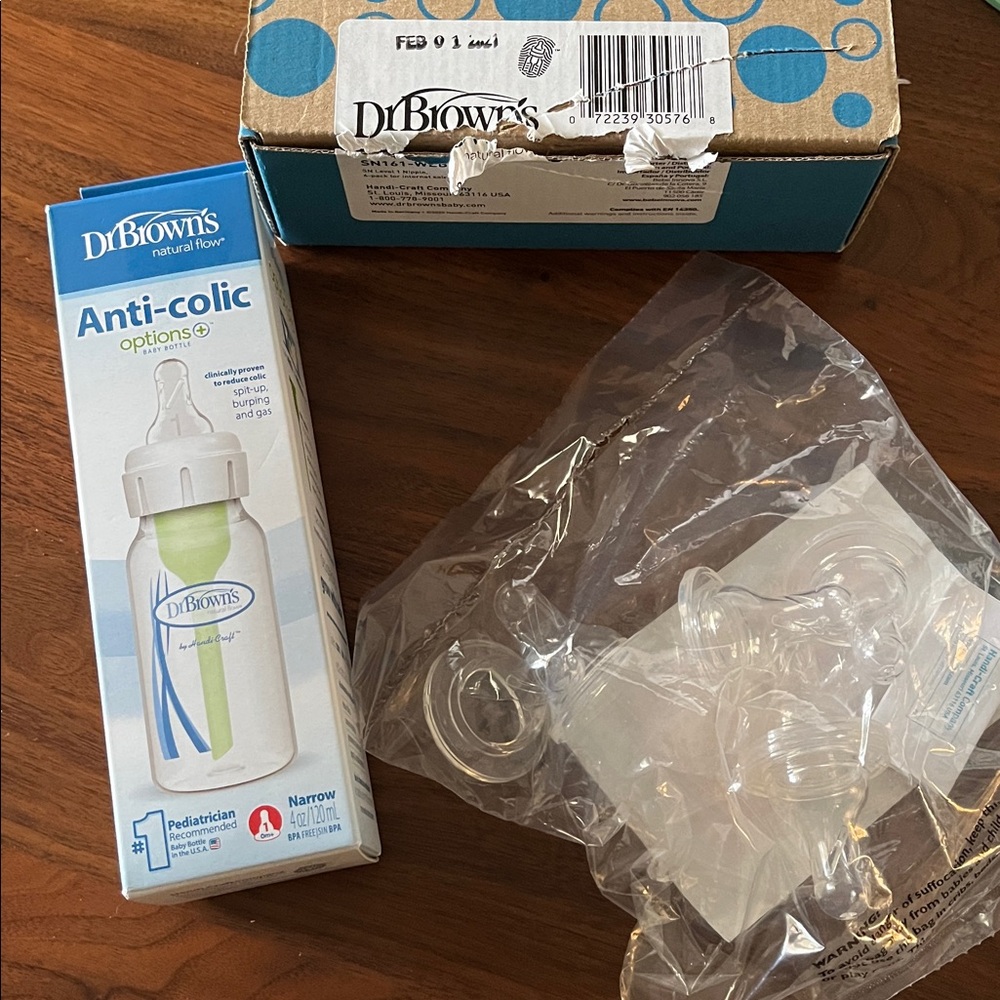 NEW 6 pack Dr. Brown’s Anti-Colic Bottle & Bottle Nipples | Size 1